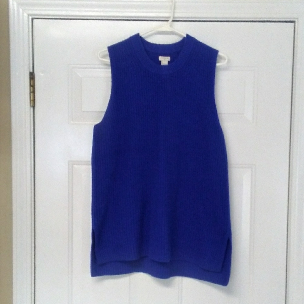 J. Crew Blue Sleeveless Sweater L